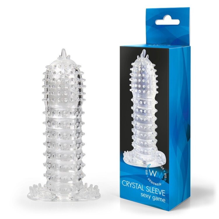 Насадка закрытая CRYSTAL SLEEVE L 130 мм D 35 мм арт. EE-10032 Свежая идеи для эротических фантазий - закрытая насадка на пенис "Crystal sleeve". 