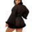 Kороткий халат с отделкой из меха и поясом R82088-1P (XL-2XL)  - Kороткий халат с отделкой из меха и поясом R82088-1P (XL-2XL) 