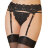 Комплект Erolanta Lingerie Collection: пояс для чулок и стринги кружевные, черные (42-44) - Комплект Erolanta Lingerie Collection: пояс для чулок и стринги кружевные, черные (42-44)
