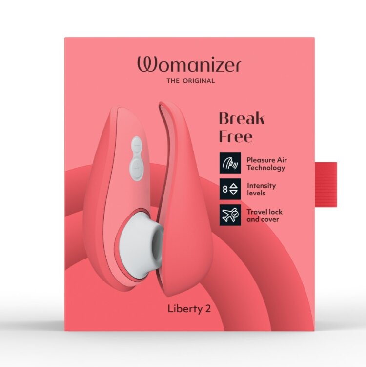Бесконтактный клиторальный стимулятор Womanizer Liberty 2 розовый WZ112SG4 ​Дамы, будьте готовы к взлету: стильное покрытие и восемь уровней стимуляции, Liberty гарантирует удовольствие в любой точке планеты!

PLEASURE AIR ™ ТЕХНОЛОГИЯ
Наша запатентованная технология Pleasure Air обеспечивает бесшумную работу: приятное всасывание и нежные массирующие воздушные волны приводят к совершенно новому типу оргазма. Расслабьтесь и наслаждайтесь волнами удовольствия.