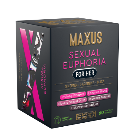 БАД MAXUS Сексуальная Эйфория для неё, 60 капсул 0923-002 ​SEXUAL EUPHORIA- это про заботу, любовь и уважение к себе. Внешняя красота невозможна без гармонии и красоты внутренней.
Создали инновационную формулу SEXUAL EUPHORIA FOR HER , которая способствует повышению сексуального влечения, усилению ощущений и улучшению настроения. В формулу входят ингредиенты, такие как ниацин, цинк, L аргинин и природные свойства экстрактов семян пажитника , женьшеня, экстракт стебля эврикомы экстракт корня маки перуанской. 