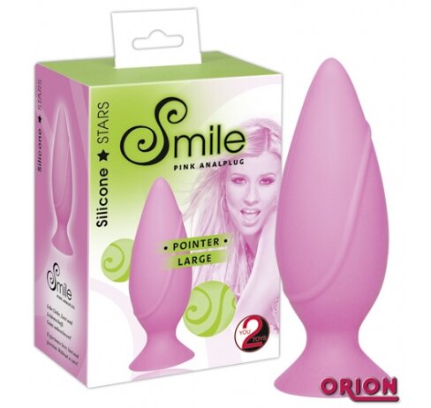 Втулка анальная Smile Pointer большая розовая 
  
Бархатистое проникновение!  
  Новинка из серии Smile анальная втулка из бархатистого медицинского 
силикона. На удобной ножке-присоске в форме напоминающую капельку. 
Удобная коническая форма позволит комфортно вводить, а присоска не 
позволит нарушить сексуальную игру.  
  Материал: медицинский 100% силикон.  Цвет: розовый.  Размеры: общая 
длина 12 см, длина введения примерно 9,5 см, диаметр 1-4,1 см.  
