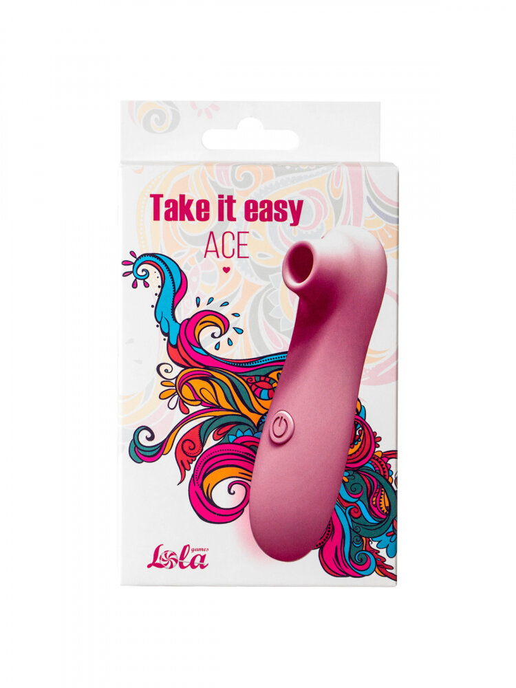 Вакуумный стимулятор Take it easy Ace Pink 9020-02lola (батарейки) Вакуумный клиторальный стимулятор Ace из коллекции Take It Easy - это стимулятор выполнен из антиаллергенного и безопасного пластика (Skin-friendly ABS). Игрушка имеет нежное и бархатистое на ощупь покрытие Soft Touch и не содержит фталатов.