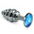 Пробка ребристая с голубым стразом Rosebud Spiral Metal Plug (Silver) - Пробка ребристая с голубым стразом Rosebud Spiral Metal Plug (Silver)