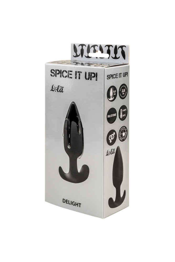 Пробка со смещенным центром тяжести Spice it up Delight Black 8010-01lola ​Анальный стимулятор со смещенным центром тяжести, внутри имеет шарик в пластиковом корпусе. 