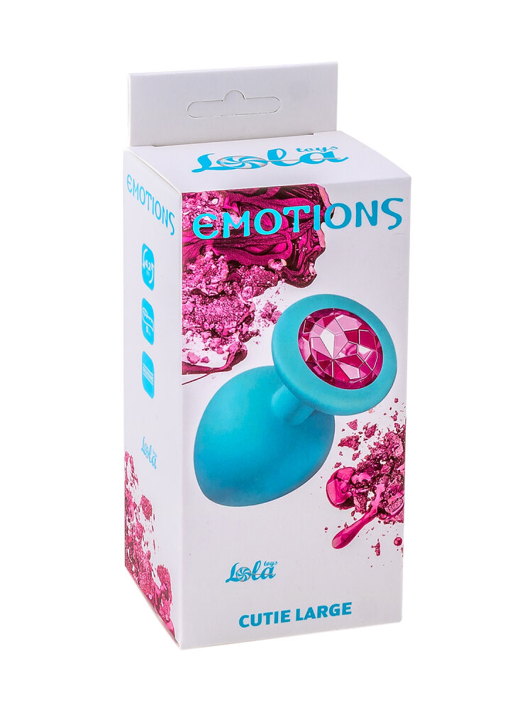 Анальная пробка Emotions Cutie Large Turquoise pink crystal 4013-03Lola ​Анальная пробка конусообразной формы, выполнена из гипоаллергенного силикона и украшена красивой стразой в основании.